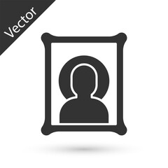 Grey Christian icon isolated on white background. Vector