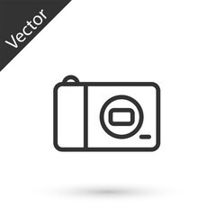 Poster - Grey Photo camera icon isolated on white background. Foto camera icon. Vector