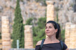 Portrait of a woman at Delphi in Greece.
