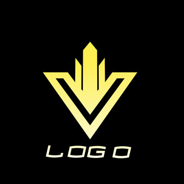 Logo design illustration of the letter V on a black background