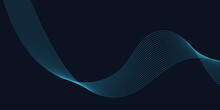 Abstract Vector Background With Blue Wavy Lines. Blue Wave Background. Blue Lines Vector Illustration. Curved Wave. Abstract Wave Element For Design.