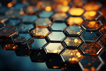 digital hexagon abstract background made with ai