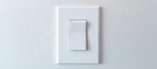 Poster - a white plastic switch on a light gray wall