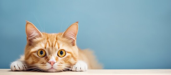 Poster - Chill adorable orange cat staring at the camera