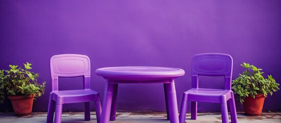 Canvas Print - Children s playground furniture in purple