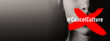 © Chanelle Malambo/peopleimages.com - Cancel culture, overlay and cross on mouth of woman for bias, political controversy or criticism. Mockup space, banner and cancelled person with hate speech problem, mistake and racism in society