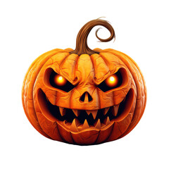 Canvas Print - Halloween pumpkin  monster  with scary face