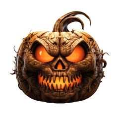 Canvas Print - Halloween pumpkin with scary face