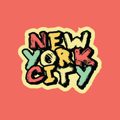 Wall Mural - new york city grafiti typography tshirt design