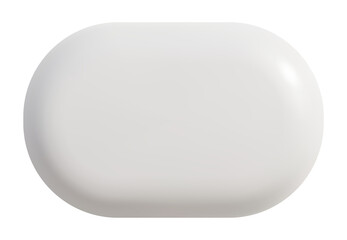 3D realistic white oval button illustration