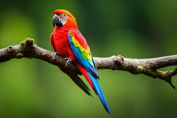 Wall Mural - red and green macaw