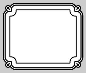 Wall Mural - Vector label border frame background in vintage style. Simple yet luxury. Can be used for laser cutting, logo designs, as elegant vintage web banners, doorplates, store signs, signboards, tags, or win