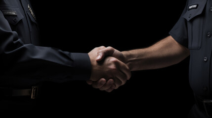 Two military men shaking hands