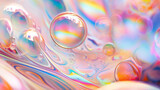 Fototapeta Przestrzenne - colorful bubble macro shot Generative AI