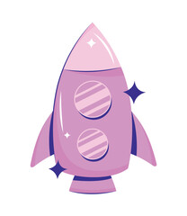 Sticker - purple rocket design