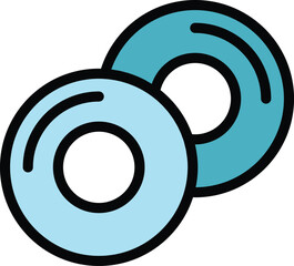 Poster - Rubber circle espander icon outline vector. Mat tracker. Hand grip color flat