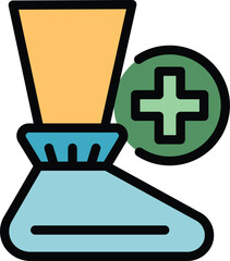 Poster - Medical shoe cover icon outline vector. Boot protect. Hospital suit color flat