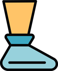 Poster - Shoe cover icon outline vector. Medical footwear. Boot foot color flat