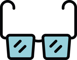 Wall Mural - Glasses icon outline vector. Eye vision. Drop health color flat