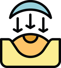Poster - Eye lens icon outline vector. Test contact. Health drop color flat