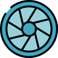 Poster - Eye shutter icon outline vector. Laser correction. Health drop color flat