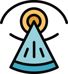 Poster - Eye vision icon outline vector. Eyesight correction. Check care color flat