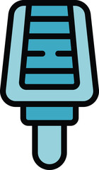 Poster - Check eye tool icon outline vector. Contact patient. Health drop color flat