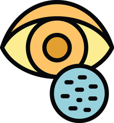 Poster - Care glasses icon outline vector. Eye vision. Stroke refractive color flat