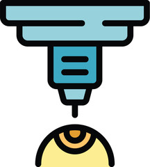 Poster - Eye laser icon outline vector. Vision correction. Check care color flat