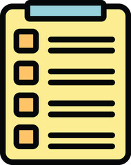 Poster - Eye vision to do list icon outline vector. Laser correction. Lens care color flat