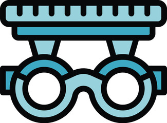 Poster - Eye correction glasses icon outline vector. Laser vision. Test contact color flat