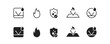 Fireproof icon set. Fire resistant materials. Fire resistance cover. Vector EPS 10