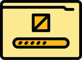 Poster - Web tracking icon outline vector. Sea barge. Port maritime color flat
