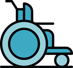 Poster - Social wheelchair icon outline vector. Health care. Help patient color flat