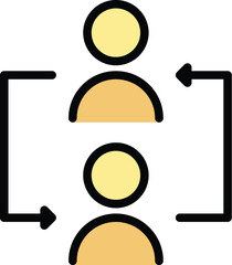 Poster - Change social care icon outline vector. Old patient. Medical service color flat