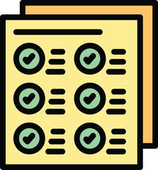 Poster - Learn papers icon outline vector. School education. Child learning color flat