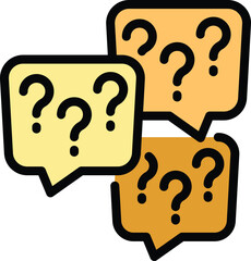 Poster - Question chat icon outline vector. Child education. Classroom disabled color flat