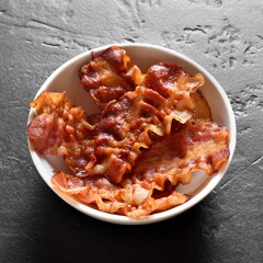 Wall Mural - Roasted bacon in bowl