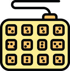 Poster - Learning keyboard icon outline vector. Disabled education. Classroom kid color flat