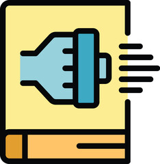 Poster - Disabled read icon outline vector. Child education. Classroom learn color flat
