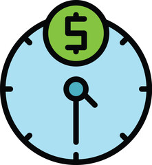 Poster - Rent time icon outline vector. City system. Share transport color flat