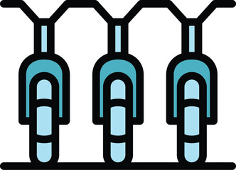 Poster - Bike share place icon outline vector. Parking system. Smart transport color flat