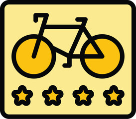 Poster - Bike rent rating icon outline vector. City system. Smart transport color flat