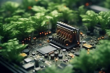 Poster - Chip processor cpu computing microchip board electronic hardware motherboard digital circuit technology