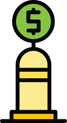 Poster - Bike share pillar icon outline vector. App cycle. Smart public color flat