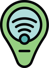 Poster - Vpn location icon outline vector. Online system. Access server color flat