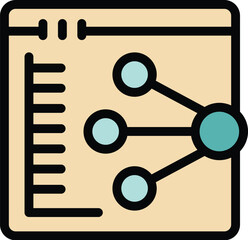 Poster - Online vpn system icon outline vector. Private internet. Server security color flat