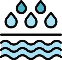 Poster - Water energy icon outline vector. Nature eco. Leaf tech color flat