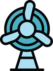 Poster - Wind turbine icon outline vector. Eco tech. Nature energy color flat
