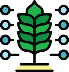 Poster - Eco wheat icon outline vector. Energy care. Power creative color flat